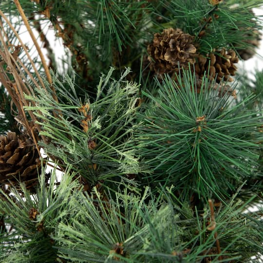 Northlight 2ft. Unlit Country Mixed Pine Artificial Christmas Twig Wall Tree with Pinecones
